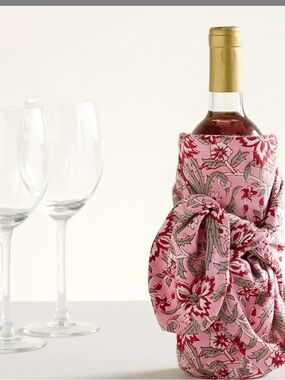 NWT Pottery Barn pink Floral/ Paisley Block Wine Sarong